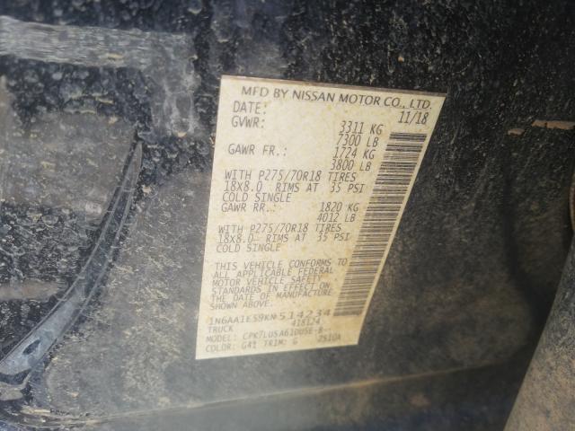 2019 NISSAN TITAN SV 1N6AA1E59KN514234