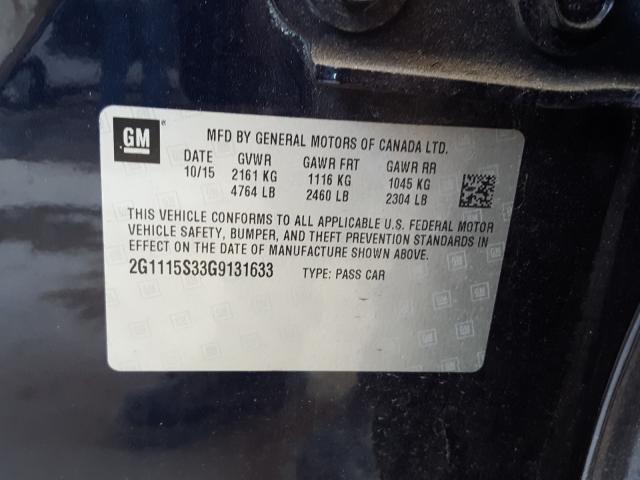 2016 CHEVROLET IMPALA LT 2G1115S33G9131633