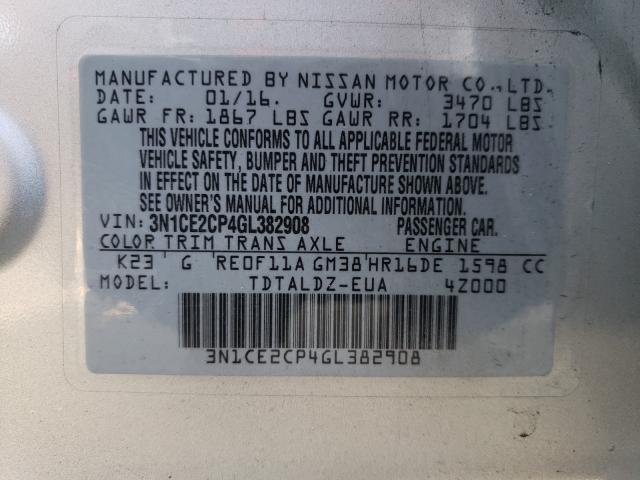 2016 NISSAN VERSA NOTE 3N1CE2CP4GL382908
