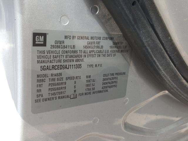 2010 BUICK ENCLAVE CX 5GALRCED9AJ111305