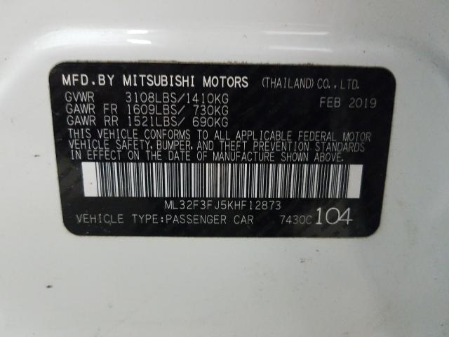 2019 MITSUBISHI MIRAGE G4 ML32F3FJ5KHF12873