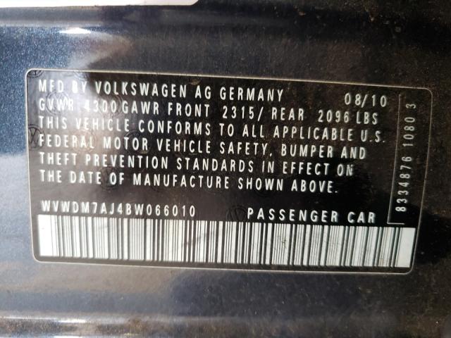 2011 VOLKSWAGEN GOLF WVWDM7AJ4BW066010