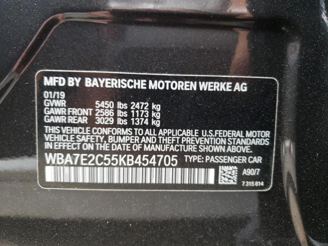 VIN WBA7E2C55KB454705 2019 BMW 7 Series, 740 I no.10