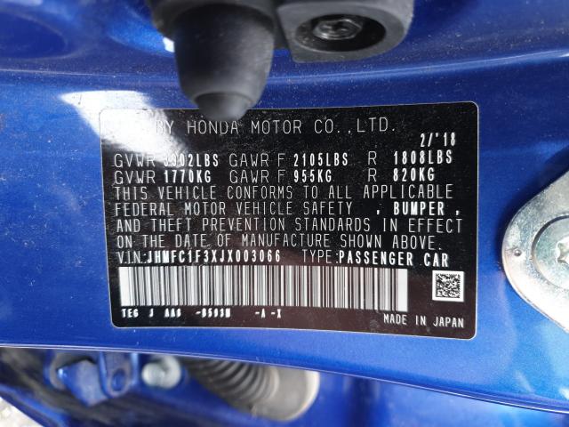 2018 HONDA CIVIC EX JHMFC1F3XJX003066