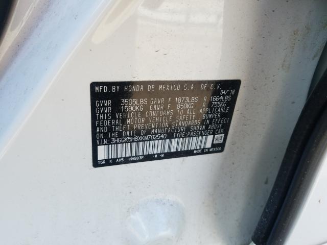 2019 HONDA FIT EX 3HGGK5H8XKM702540