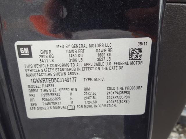 2012 GMC ACADIA DEN 1GKKRTED5CJ149177