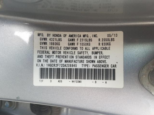 2013 HONDA ACCORD EX 1HGCR2F72DA206845