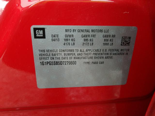 2013 CHEVROLET CRUZE LTZ 1G1PG5SB5D7279800