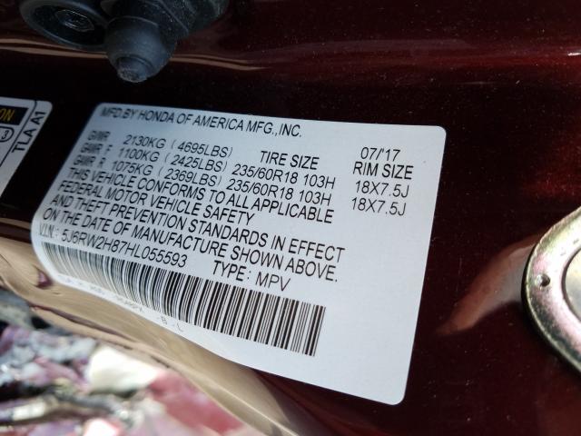2017 HONDA CR-V EXL 5J6RW2H87HL055593