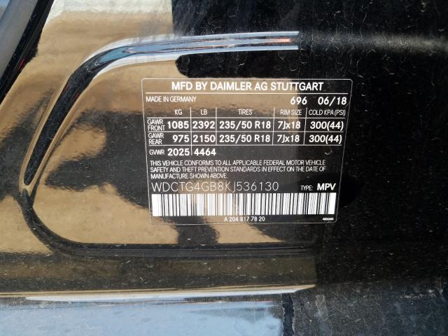 2019 MERCEDES-BENZ GLA 250 4M WDCTG4GB8KJ536130
