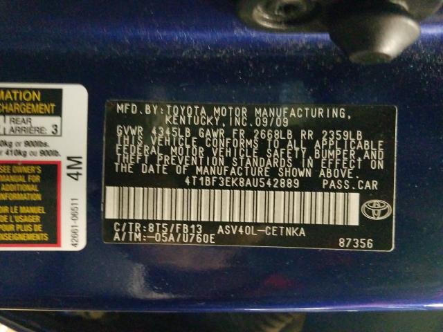 2010 TOYOTA CAMRY BASE 4T1BF3EK8AU542889