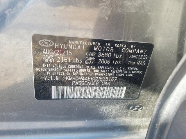 2016 HYUNDAI ELANTRA SE KMHDH4AE6GU635167