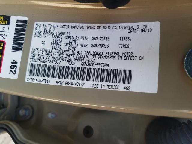 2019 TOYOTA TACOMA DOU 3TMCZ5AN6KM247937