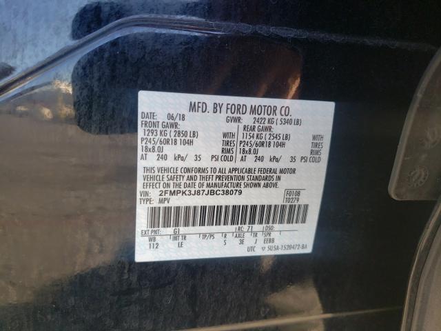 2018 FORD EDGE SEL 2FMPK3J87JBC38079