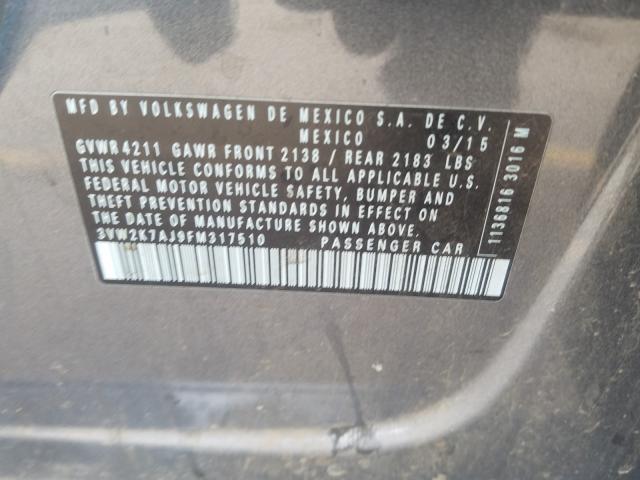 2015 VOLKSWAGEN JETTA BASE 3VW2K7AJ9FM317510