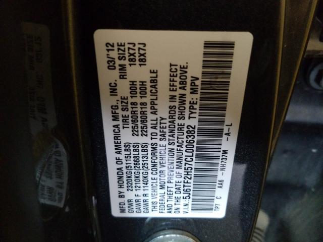 2012 HONDA CROSSTOUR 5J6TF2H57CL006382