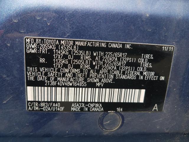 2011 TOYOTA RAV4 2T3BF4DV4BW164855