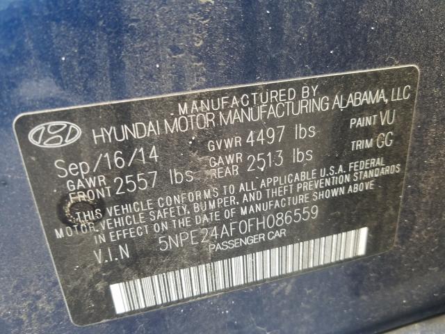 2015 HYUNDAI SONATA SE 5NPE24AF0FH086559