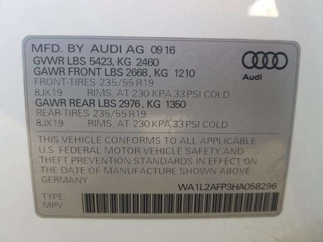 VIN WA1L2AFP3HA058296 2017 Audi Q5, Premium Plus no.10