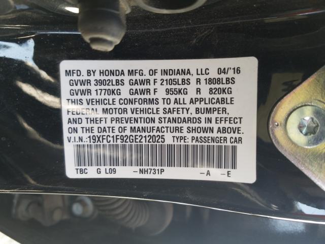 2016 HONDA CIVIC TOUR 19XFC1F92GE212025