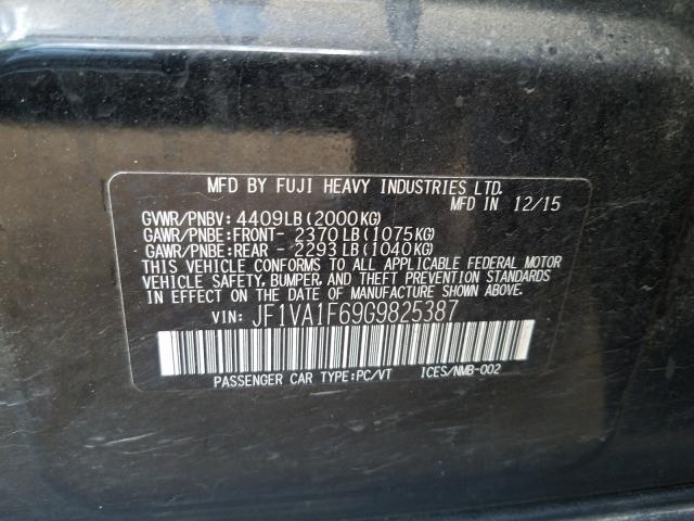 2016 SUBARU WRX PREMIU JF1VA1F69G9825387