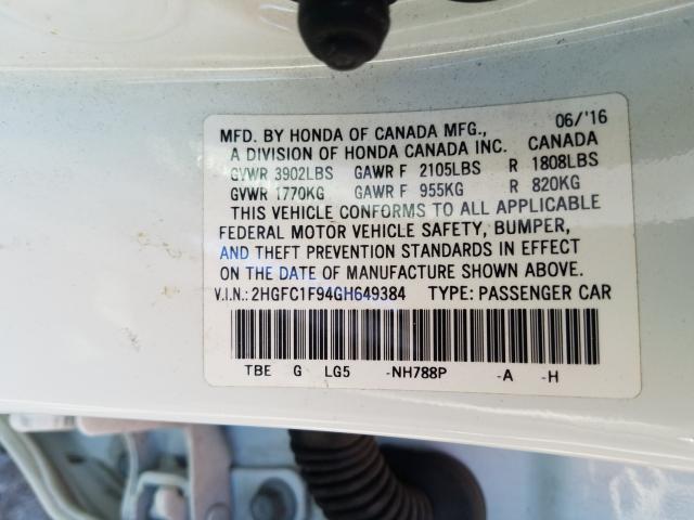 2016 HONDA CIVIC TOUR 2HGFC1F94GH649384