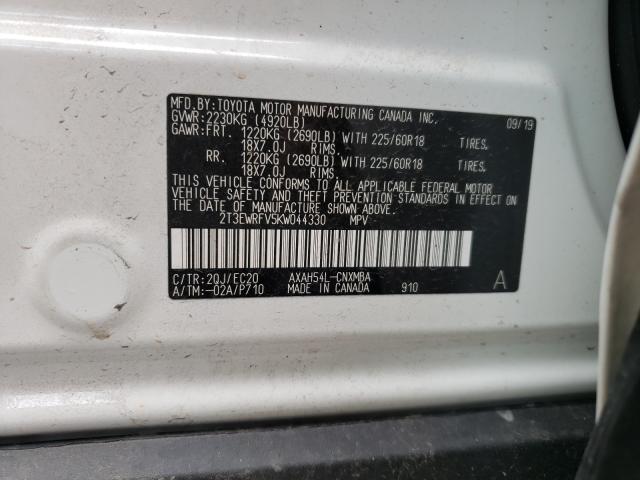 2019 TOYOTA RAV4 XSE 2T3EWRFV5KW044330