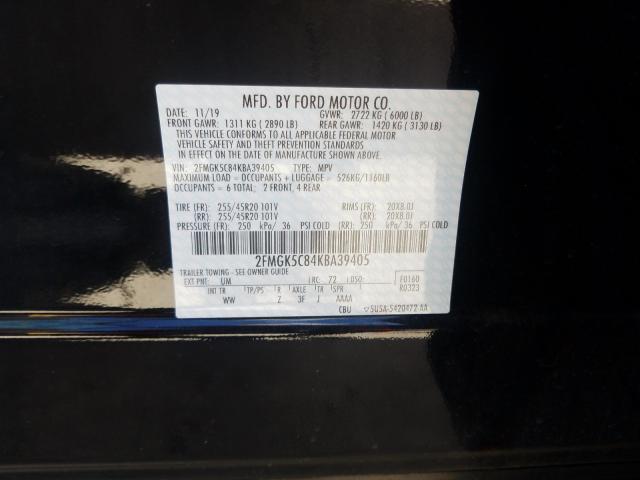 2019 FORD FLEX SEL 2FMGK5C84KBA39405