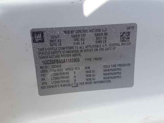 2010 CHEVROLET EXPRESS G2 - 1GCZGFBA5A1163069