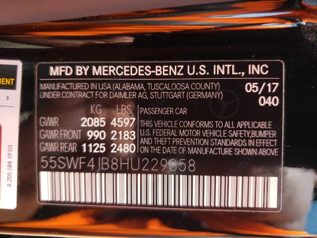 2017 MERCEDES-BENZ C 300 55SWF4JB8HU229358