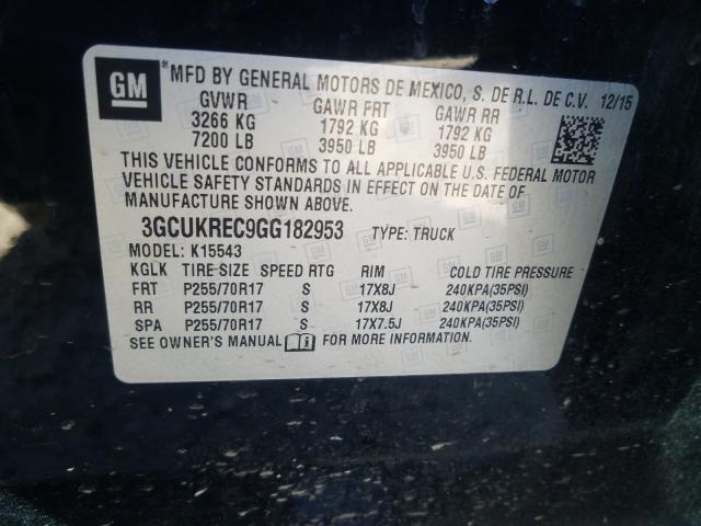 2016 CHEVROLET SILVERADO - 3GCUKREC9GG182953