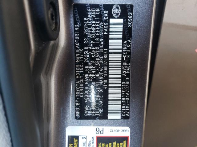 2017 TOYOTA CAMRY LE 4T1BF1FK6HU706041
