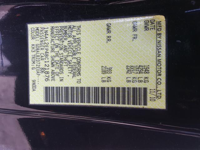 2011 NISSAN ALTIMA S 1N4AL2EP4BC121876