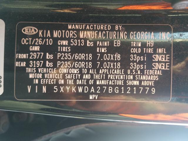 2011 KIA SORENTO SX 5XYKWDA27BG121779