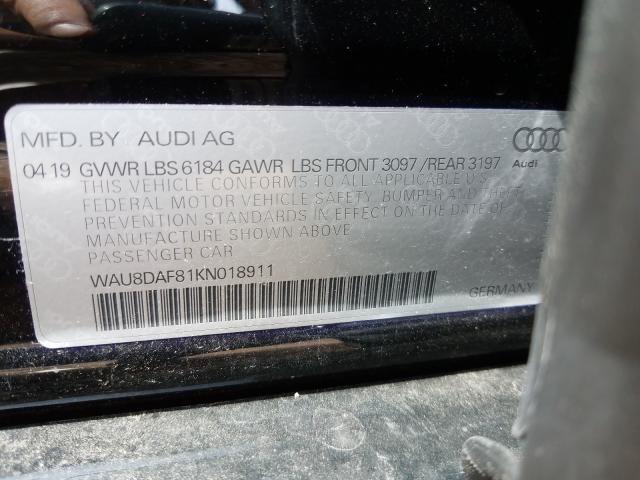 2019 AUDI A8 L WAU8DAF81KN018911