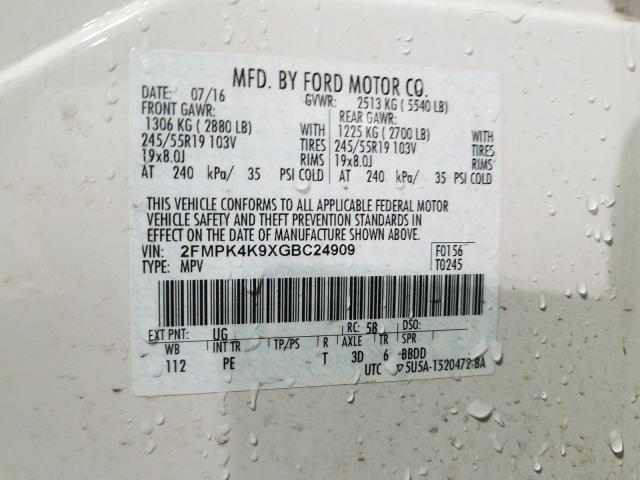 2016 FORD EDGE TITAN 2FMPK4K9XGBC24909