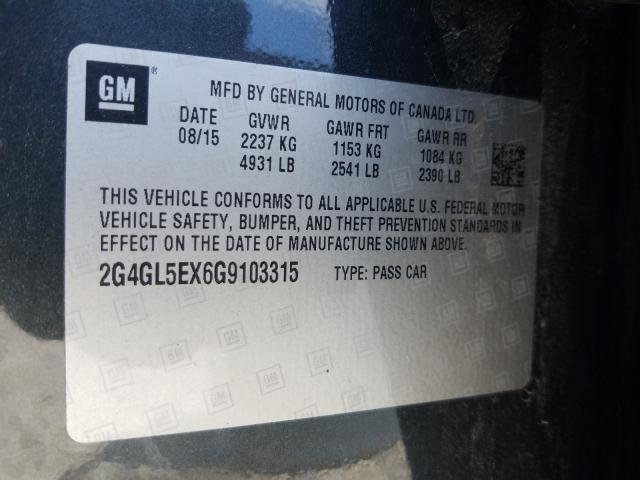 2016 BUICK REGAL 2G4GL5EX6G9103315