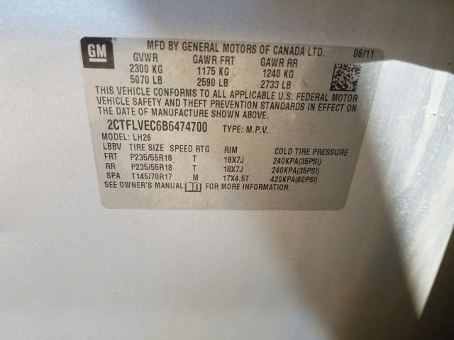 2011 GMC TERRAIN SL 2CTFLVEC6B6474700