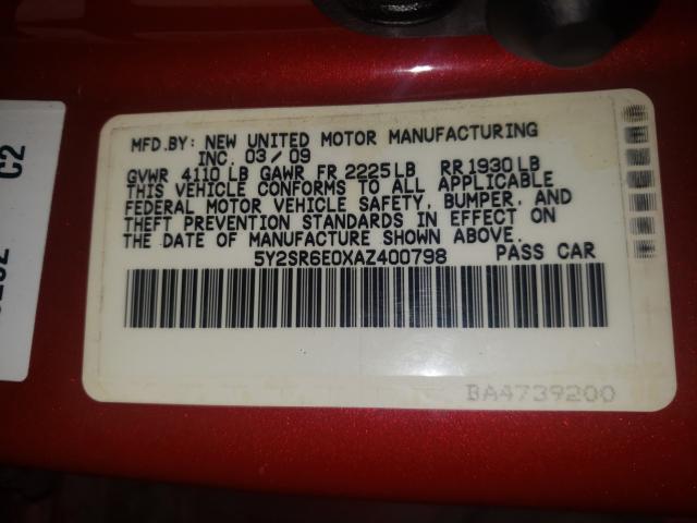 2010 PONTIAC VIBE GT 5Y2SR6E0XAZ400798