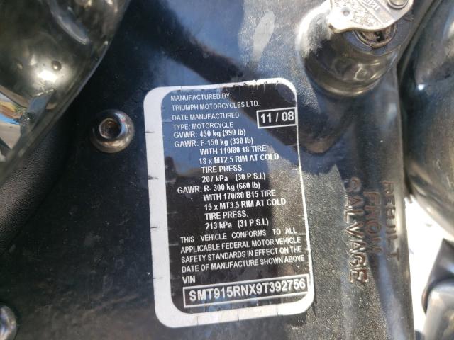 2009 TRIUMPH MOTORCYCLE SPEED MAST SMT915RNX9T392756