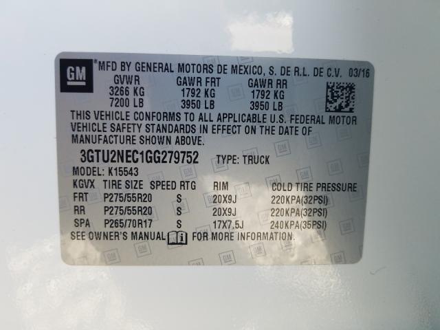2016 GMC SIERRA K15 3GTU2NEC1GG279752