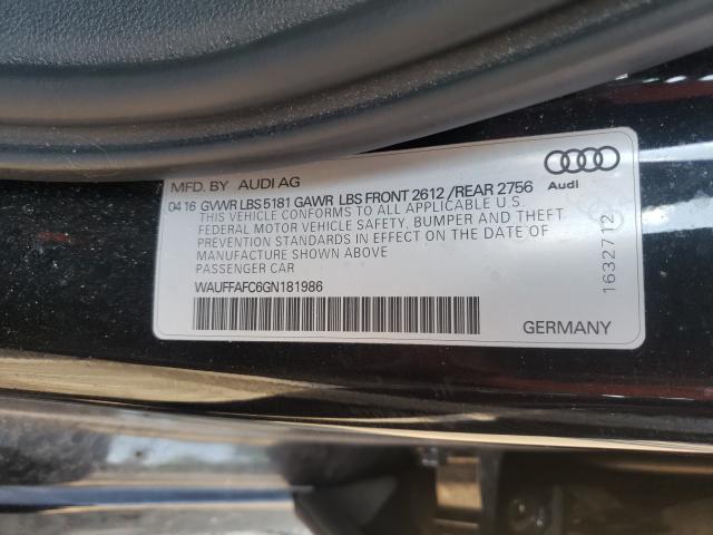 2016 AUDI A6 PREMIUM WAUFFAFC6GN181986