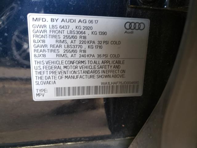 VIN WA1LHAF75JD004680 2018 Audi Q7, Premium Plus no.10