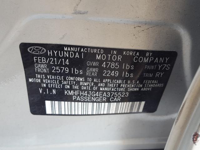 2014 HYUNDAI AZERA GLS KMHFH4JG4EA375523