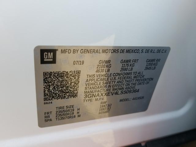 2020 CHEVROLET EQUINOX PR 3GNAXXEV4LS509364