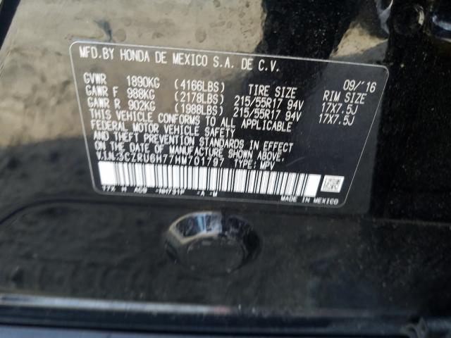 2017 HONDA HR-V EXL 3CZRU6H77HM701797