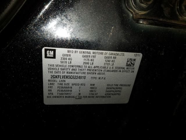 2012 GMC TERRAIN SL 2GKFLVEK5C6224910