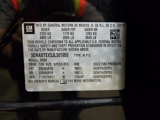 2018 CHEVROLET EQUINOX LT 3GNAXTEX5JL301950