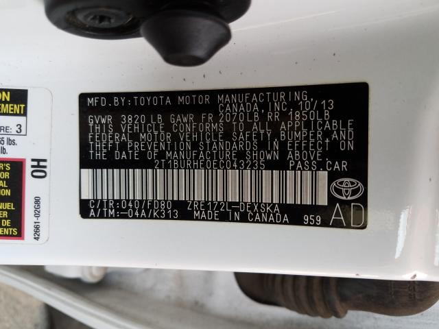 2014 TOYOTA 1/2 TON SH 2T1BURHE0EC043235