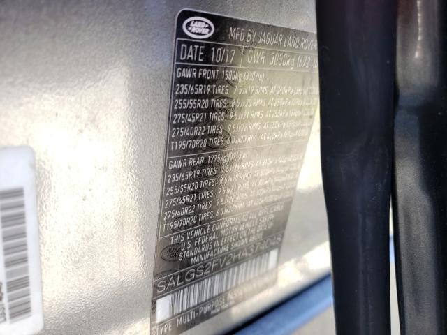 2017 LAND ROVER RANGE ROVE SALGS2FV2HA374048